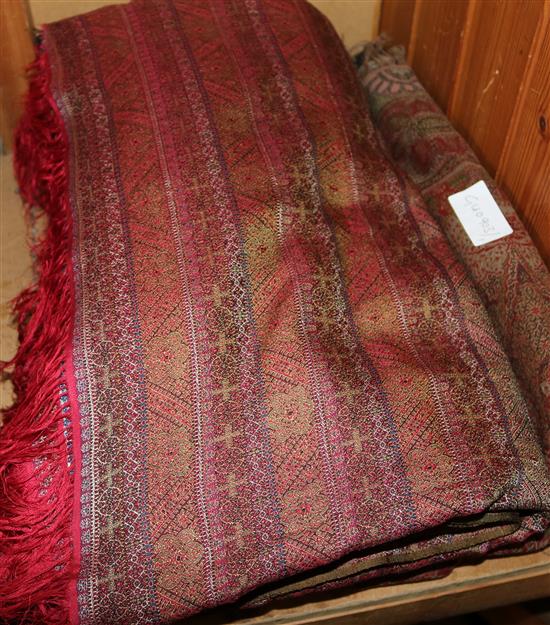 Silk paisley shawl & wool Paisley shawl